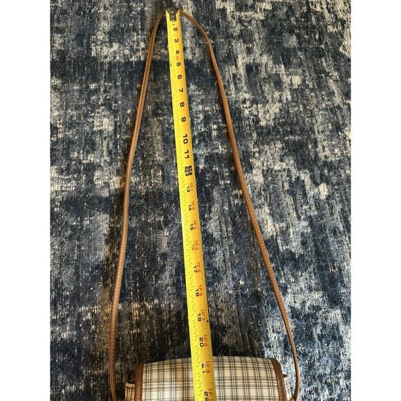 Vintage ESPRIT Mini Crossbody Purse 80s 90s Plaid~Beige Ivory Gray~Retro Hipster - Picture 4 of 8